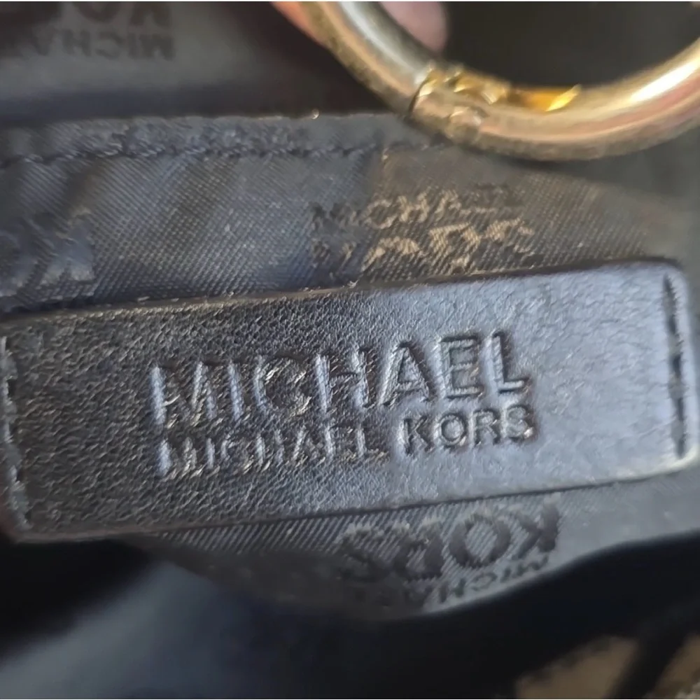Large Michael Kors Black and Tan/Taupe Shoulder Bag